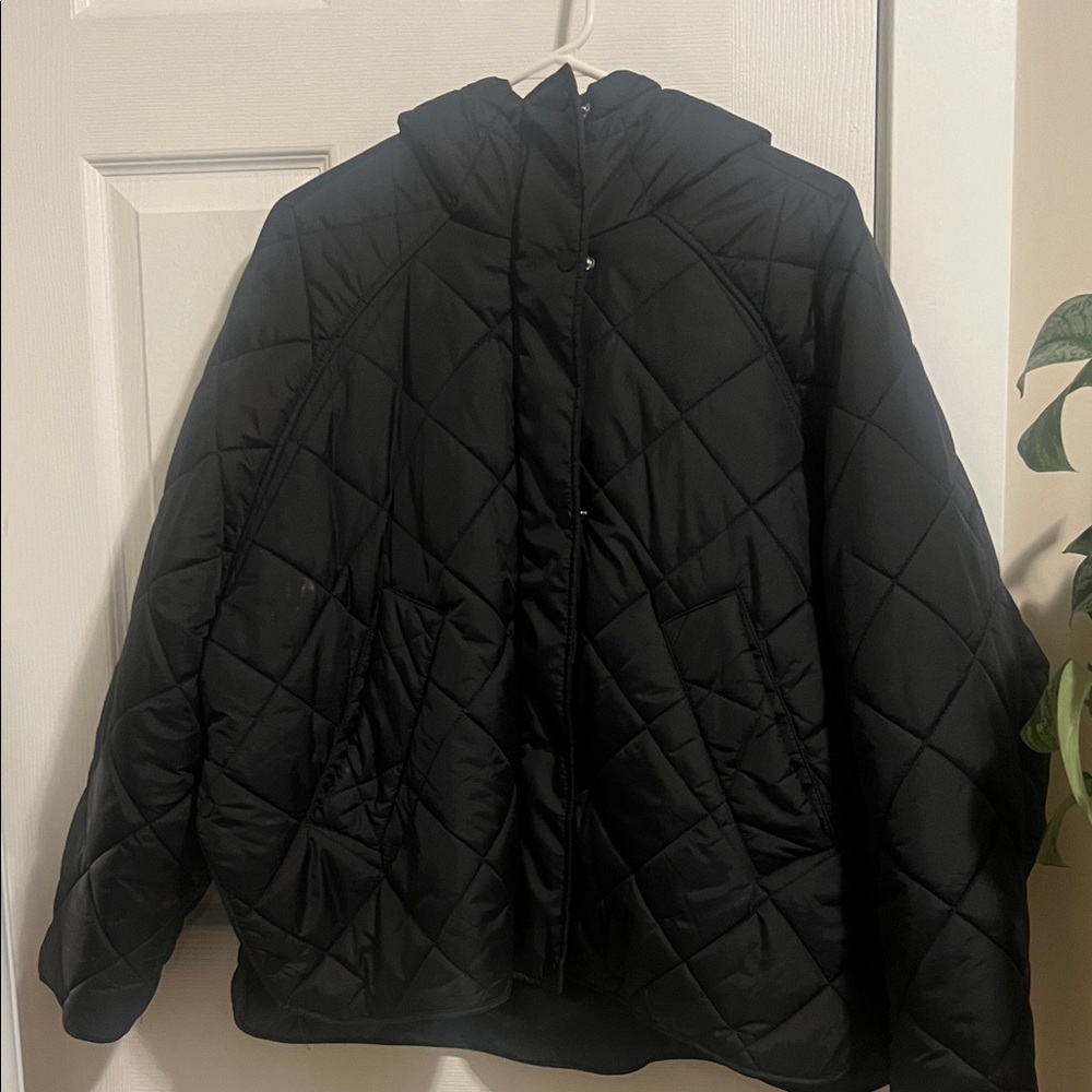 H&M Black Quilted Utility Jacket